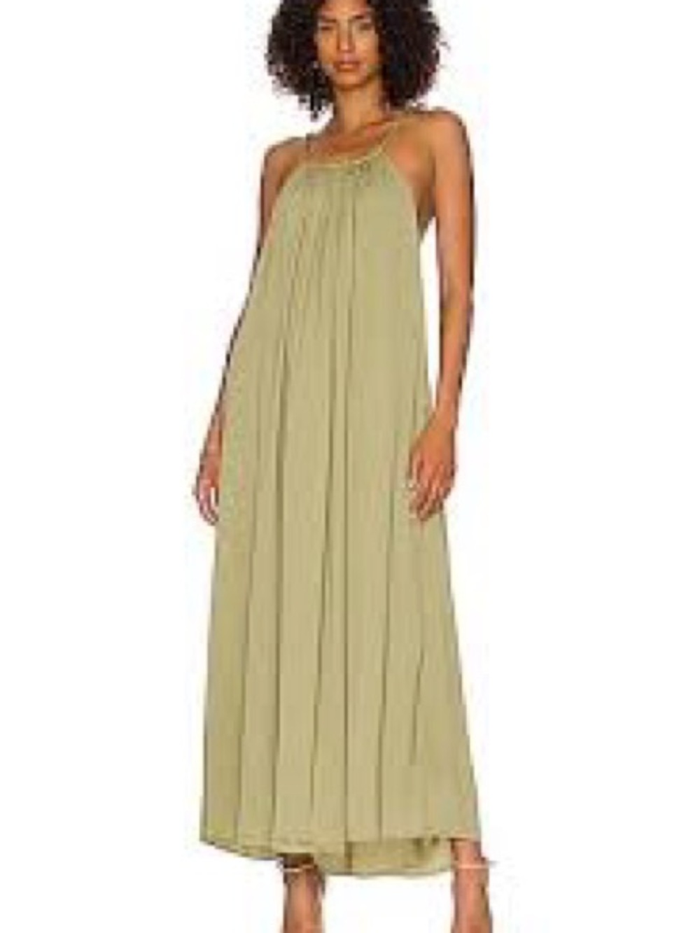 Rag & Bone Sleeveless Olive Green Halter Maxi Dress